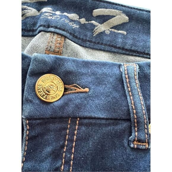 Seven7 leggings Jeans Womens Size 12 /14 Dark Wash Denim - Picture 7 of 10